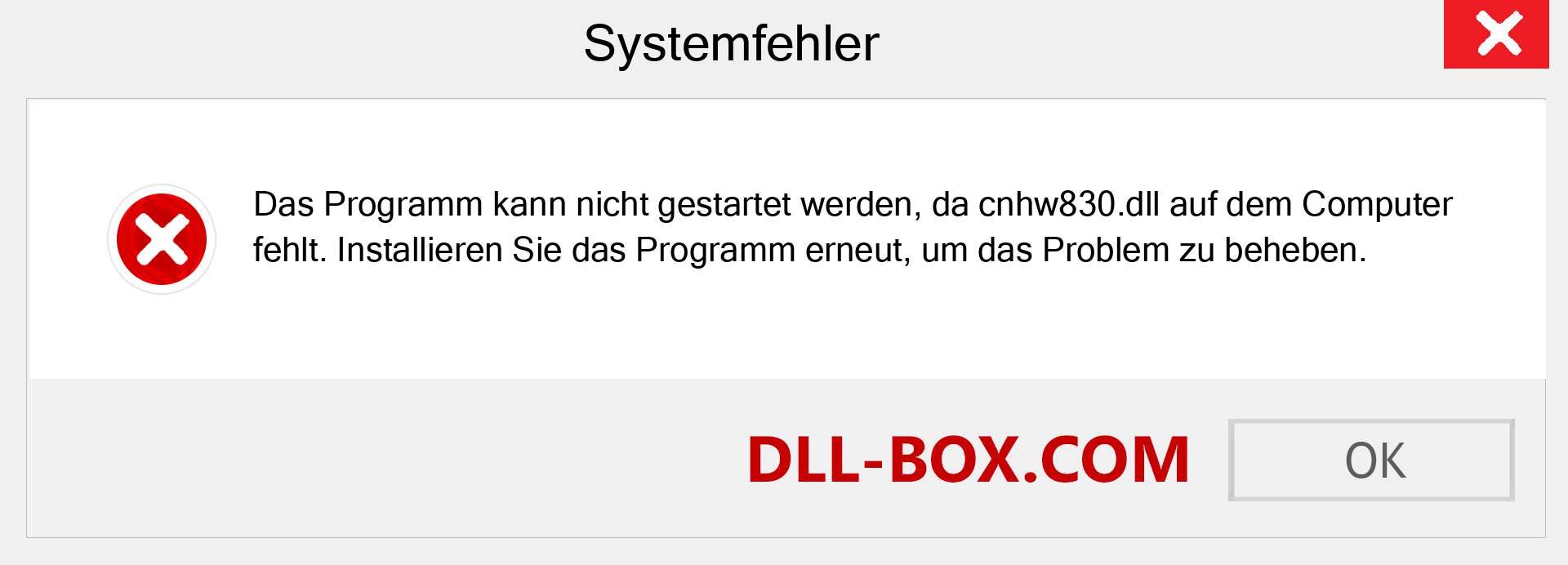 cnhw830.dll-Datei fehlt?. Download für Windows 7, 8, 10 - Fix cnhw830 dll Missing Error unter Windows, Fotos, Bildern