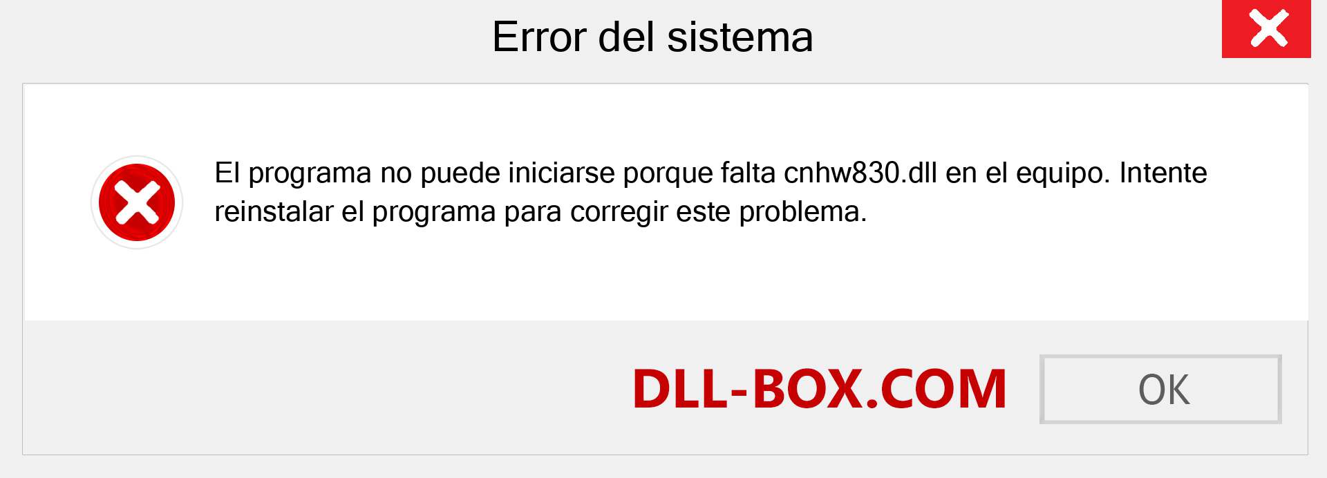¿Falta el archivo cnhw830.dll ?. Descargar para Windows 7, 8, 10 - Corregir cnhw830 dll Missing Error en Windows, fotos, imágenes