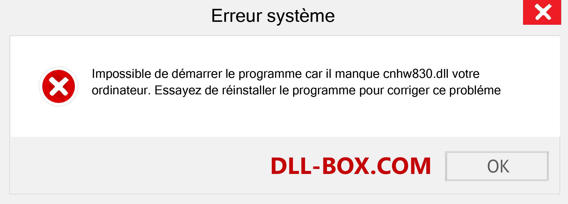 Le fichier cnhw830.dll est manquant ?. Télécharger pour Windows 7, 8, 10 - Correction de l'erreur manquante cnhw830 dll sur Windows, photos, images