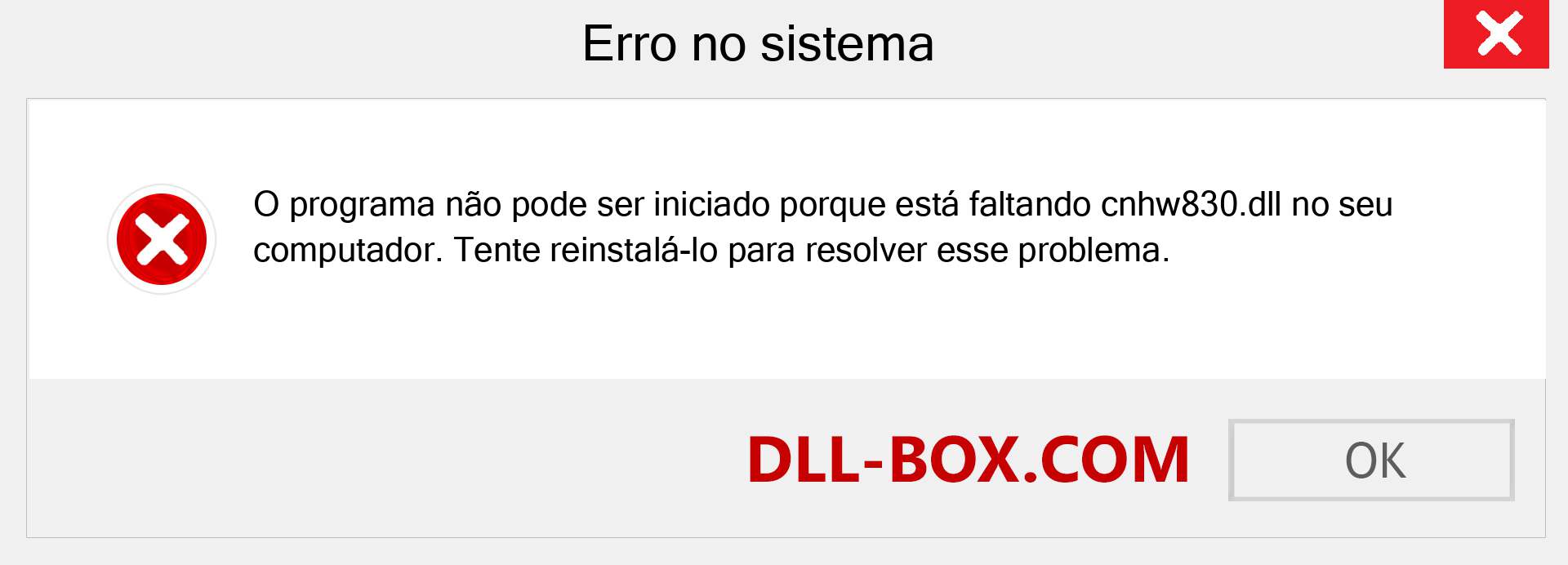Arquivo cnhw830.dll ausente ?. Download para Windows 7, 8, 10 - Correção de erro ausente cnhw830 dll no Windows, fotos, imagens